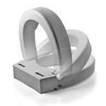 MABIS Hinged Elevated/Elongated Toilet Seat Riser, White