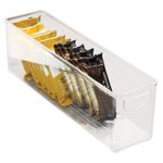 iDesign Fridge Organiser, Stackable Storage Container with Handle, Long BPA-free Clear Drawer Organizer for Kitchen, Rectangular Shape, ‎10.5 x 41 x 13 cm