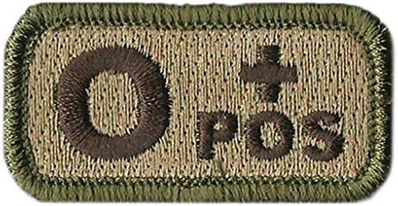 Tactical Blood Type Patches - Type O Positive - 2"x1" (Multitan)