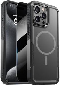 Diaclara Magnetic for iPhone 15 Pro Max Case, [with Privacy Screen Protector] [Anti Spy] [Military Grade Drop Protection] Heavy Duty Full-Body Shockproof Phone Case, Black