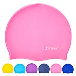 Limmys Kids Swimming Cap - 100% Silicone Kids Swim Caps for Boys and Girls - Premium Quality, Stretchable and Comfortable Swimming Hats Kids- Available in Different Attractive Colours (Light Pink)