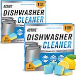 Dishwasher Cleaner Deodorizer Tablets 48 Pack - Value Size Deep Cleaning Descaler Pods Dish Washer Machine Clean, Heavy Duty & Septic Safe, Natural Limescale Remover, Hard Water, Calcium, Odor, Smell - Double Pack 48 Count