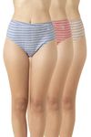 Van Heusen Women Hipster Panty - 100% Super Combed Cotton - Pack Of 3 - Anti Bacterial, No Marks Waistband, Moisture Wicking, Full Coverage, Multicolor, Small