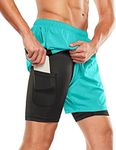 TSLA Men's 2 in 1 Active Running Sh