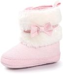 ESTAMICO Baby Girl Plush Winter Snow Bowknot Boots Pink US 3