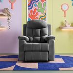 Sleepyhead RX5 Ultra Designed by Duroflex - Single Seater Velvet Fabric Manual Recliner |3-Position Comfort |Zig Zag Spring, Solid Wood Frame |Ergonomic High-Back Lumbar Support - Monument Grey