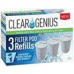 Clear Genius Filter Pod Refills (Pack-3) SR-3, Includes 3 Filter Pod Refills, Filter Pods Last for 2 Months