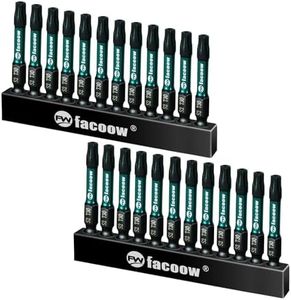 Facoow 2" Long 24 Pack T30 Torx Bit Set with Magnetic Tips, Star Bits, S2 Alloy Steel Impact Torque Set