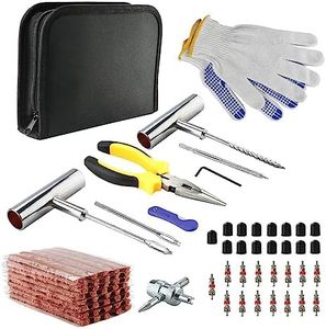 VonLux Tyre Repair Kit, Heavy Duty Tire Plug Kit, 80pcs Car Tubeless Tyre Puncture Repair Kit Fix Punctures and Repair Flat Tire for Car, Truck, Motorcycle, Jeep, Tractor etc, with Tyre Valve Tool