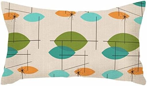 IBILIU Throw Pillow Covers Orange Mid Retro Atomic Mobile Teal Century Cushion Pillow Case Home Decor Pillowcase 12x20 Inches