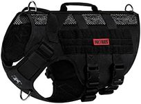 OneTigris AIRE Mesh Tactical Dog Harness No Pull Tactical Dog Harness,Breathable Mesh Design Service Dog Vest with Handle & Molle Pouches, Adjustable Suit for Walking Hiking Training(M, Black)