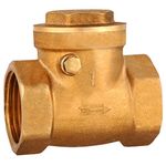 Brass Check Valve, DN25 One Way Non-Return Valves, 1 Inch BSP Female Thread Prevent Water Backflow Valve for Water, Oil, Steam, Acidic Media, Pressure Load 232PSI