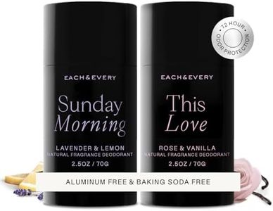 Each & Every Aluminum Free Deodorant for Women & Men, Lavender & Lemon + Rose & Vanilla - All Natural Deodorant for Sensitive Skin, EWG Verified - Clean, Baking Soda-Free, Plant-Based - 2.5oz, 2 Pack