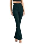 ADDYVERO Elastic Cotton Solid Stretchable Regular Fit Full Length Women Parallel Trouser (Green, 34)