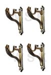 WSK Antic Brass Curtain Bracket Support Clamp Window Accessories Hardware Pack of 2 Set