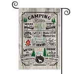 AVOIN colorlife Camping Rules Tips Slogan Garden Flag Vertical Double Sided, Deer Tree Rustic Camper Holiday Relax Flag Yard Outdoor Decoration 12.5 x 18 Inch