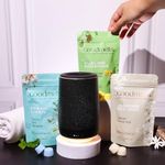 Goodmelts Aura Wax Melting Starter Kit - Ceramic Aroma Diffuser with 1 Warmer & 3 Scented Soy Melts | Midnight, Versatile | 180+ Hours Scent Time - Smoke-Free, Natural Fragrance for Home