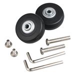 Mtsooning 2Set Luggage Replacement Wheels, 1.96"x0.71" Inline Skate Wheel, Rubber Swivel Caster Wheel, Suitcase Repair Kit