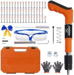 Nail Wall Fastening Tool for Cement Wall, Manual Steel Nails Gun Tool, Concrete Nail Gun, Mini Portable Nail Shooting Machine with 50 Nails, Household Woodworking,Orange