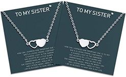 UNGENT THEM Sisters Necklace Best Friend Friendship Heart Matching Necklaces for 2/3/4 Women Girls…, Metal