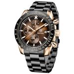 BY BENYAR Mens Watches Chronograph Analog Quartz Waterproof Stainless Steel Wrist Watches for Men Business Work Sport Casual Classic Mens Dress Watch Unique Elegant Gifts for Men