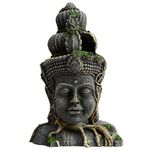 Toolzia large fish tank ornaments Buddha, large aquarium Buddha ornaments Hideout Fish Tank Decoration Landscaping Shelter Hiding Cave(10.4"X6.3"X3.5" Inch)