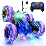 MaxTronic RC Stunt Car With LED Light, 2024 New Direct Charge Remote Control Cars 2 Sided 360 Rotation 4WD, 2.4Ghz Multiplayer Fun, Toy Gifts for Boys Girls Kids Age 3-12