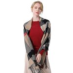 LumiSyne Winter Premium Plaid Cashmere Scarf With Tassel For Women Men Oversized Tartan Shawl Wrap Classic Checked Pattern Soft And Thickened Pashmina Blanket