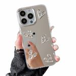 ZTOFERA Case for iPhone 16 Pro Max, Cute Silver 3D Love Heart Clear Makeup Mirror Case, Flexible Shockproof Anti-Scratch Protective Cover for iPhone 16 Pro Max 6.9"- 5 Hearts