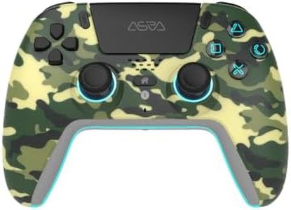 ASRVA Camo Wireless Pro Controller for PS5, Hall Effect Joystick No Drift, 2 Back Paddles, Macro, Gyro, 1000mAh, RGB, Compatible with PS5/Pro/Slim/PC/iOS/Android