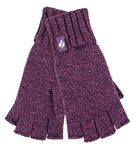 HEAT HOLDERS Ladies Solid Knitted Fingerless Gloves Ideal for Smartphone | Keeps Hands Warm in Winter (One Size, Purple Twist)