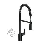 Moen 5923EWBL Align Motionsense Wave Sensor Touchless One-Handle High Arc Spring Pre-Rinse Pulldown Kitchen Faucet, Matte Black