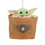 Hallmark The Mandalorian Grogu in Bag Christmas Ornament, Star Wars Decoration, Christmas Hanging Ornament, Gifts for Christmas