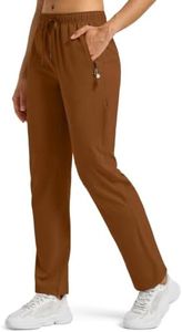 Willit Women's Hiking Pants Quick Dry Cargo Pants Lightweight Water Resistant Travel Golf Pockets Brown XXL