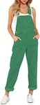 GRAPENT Womens Plus Size Overalls Green Overalls for Women Denim Outfit Womens Overall Jumpsuit Jean Romper for Women Bib Overalls Color Evergreen Size XX-Large Size 20 Size 22