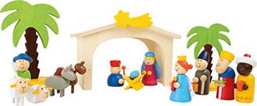 Wooden Christmas Nativity Manger Play Set