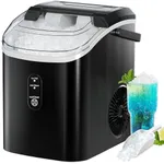 FREE VILLAGE Nugget Countertop Ice Maker, Pebble Portable Ice Machine with Soft Chewable Ice, 34lbs/24H, Self-Cleaning, One-Click Operation, Crushed Ice Maker for Home Kitchen Office Bar Party