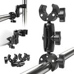 Double Mount Clamp Bracket Monitor Magic Socket Arm for Desk Photo Studio Light Stand, usmallbee Photography Reflector, Photo Boom Stand, Cross Bars, Umbrella, Pole Stick Shoot Accessories Tools