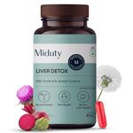 Miduty Palak Notes Liver Detox Supplement Milk Thistle Natural Body Detox & Digestive Enzymes- Fit Health Fatty Liver Care - Supports Fatty Liver, Natural Detoxification Formula - 60 Capsules