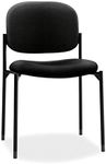 HON Scatter Stacking Guest Chair, Black Fabric-Armless