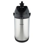 Pioneer Flasks Stainless Steel Airpot Hot Cold Water Tea Coffee Dispenser Conference Event Flask, 5 litres, SS50HC, Silver