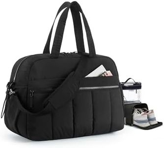 BAGSMART Duffle Bag for Travel, Lightweight Carry on Weekender Duffel with TSA Toiletry Bag, Water Resistant Overnight Travel, Black