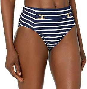 La Blanca Women's High Waist Swimsuit Bottom, Capri Stripe, 10