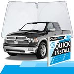 CLIM ART Windshield Sun Shade for Dodge Ram 2009-2018 - Custom-Fit Foldable Car Sun Shade - Car Sunshade - Vehicle Sun Protector - Front Auto Windshield Cover, Car Windshield - WS4001