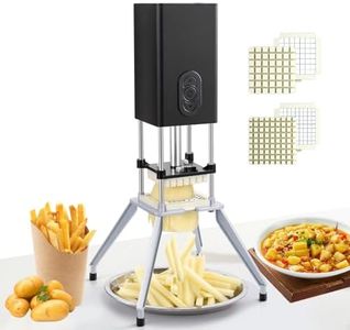 YOTAN Electric French Fry Cutter,Vertical French Fry Cutter with 1/2 & 3/8 Inch Blade,Professional Commercial and Household Automatic Potato Slicer,Electric Vegetable Chopper (Black)