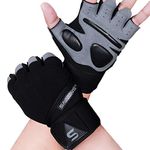 SAWANS Gym Gloves Training Weight lifting Gloves for Men Women Wrist Support Padded Extra Grip Palm Protection Exercise Fitness Workout Gloves Cycling,Hanging,Pull ups,Breathable (Long Wrist, XL)