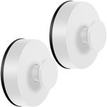 Dntorx Suction Cup Hooks for Shower, 2 Pack White Shower Hooks Vacuum Suction Hooks Removable and Reusable Towel Hooks Suction Hooks for Shower, Bathroom, Kitchen, Tile, Glass Door, Mirror, Loofah