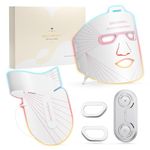 IBORRIA Led Face Mask Light Therapy for Face and Neck, Red Light Therapy with Near Infrared Light, Flexible Silicone Light Therapy Mask, Red Light Mask for at Home Face Masks Skincare (White)