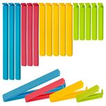 Set of 16 - Food Bag Clips for Food Storage in 4 Assorted Sizes & Colours - Convenient for Keeping Food Fresh, sealing packets, Freezer Bags & Pet Food Storage Bags.