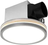 Akicon Bathroom Exhaust Fan with Light, 80 CFM 2.0 Sones Bathroom Fan for Ceiling, 3CCT 15W Dimmable LED Light and 3.5W Nightlight Bathroom Vent Fan Combo for Home, Round, Sliver